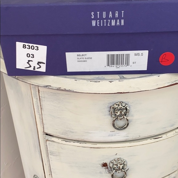 Stuart Weitzman, Select, slate grey suede bootie - Picture 7 of 7